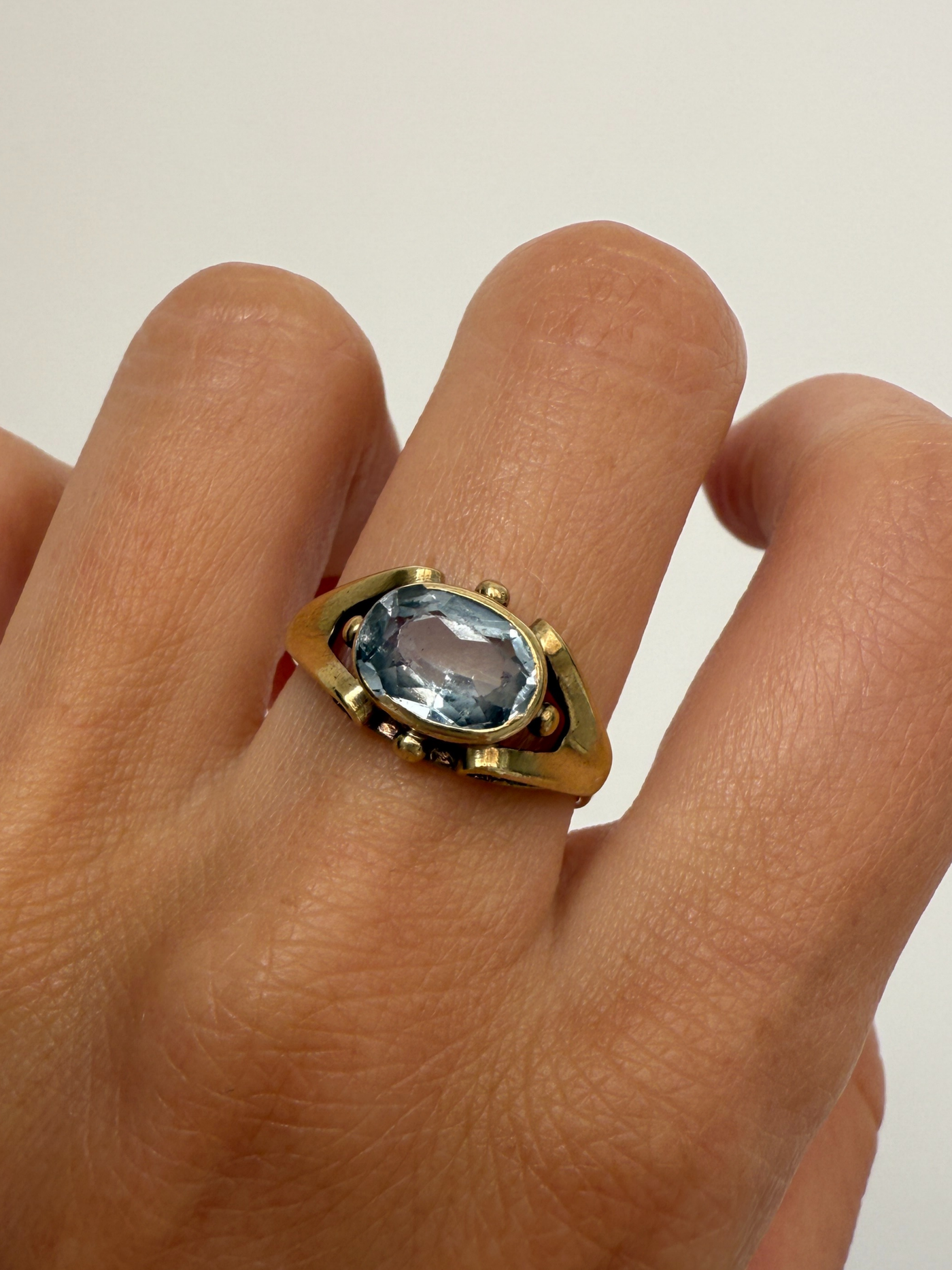 Fairy Blue Ring Vintage Gold