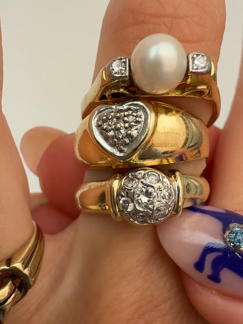 Cluster Diamond Ring 14k Vintage Gold