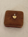 Chunky Heart Charm Vintage Gold