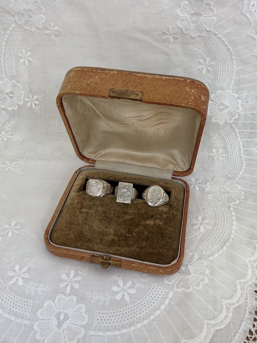 "CJ" Signet Ring Vintage Silver