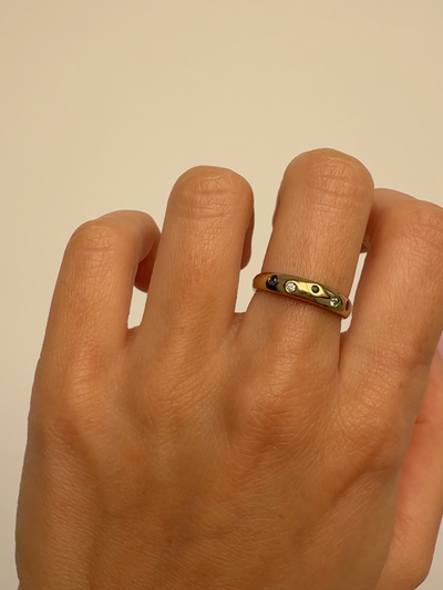 3 Gems Ring Vintage Gold