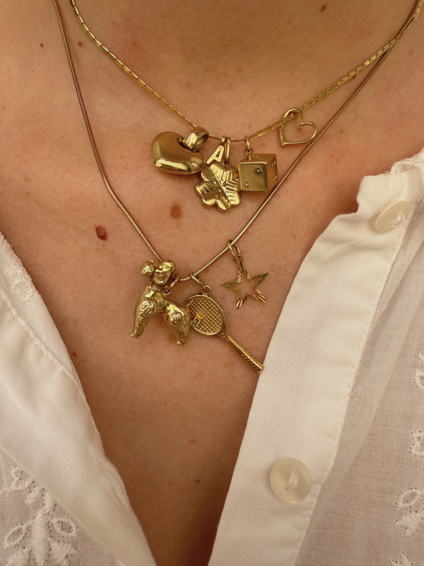 Dice Charm Vintage Gold