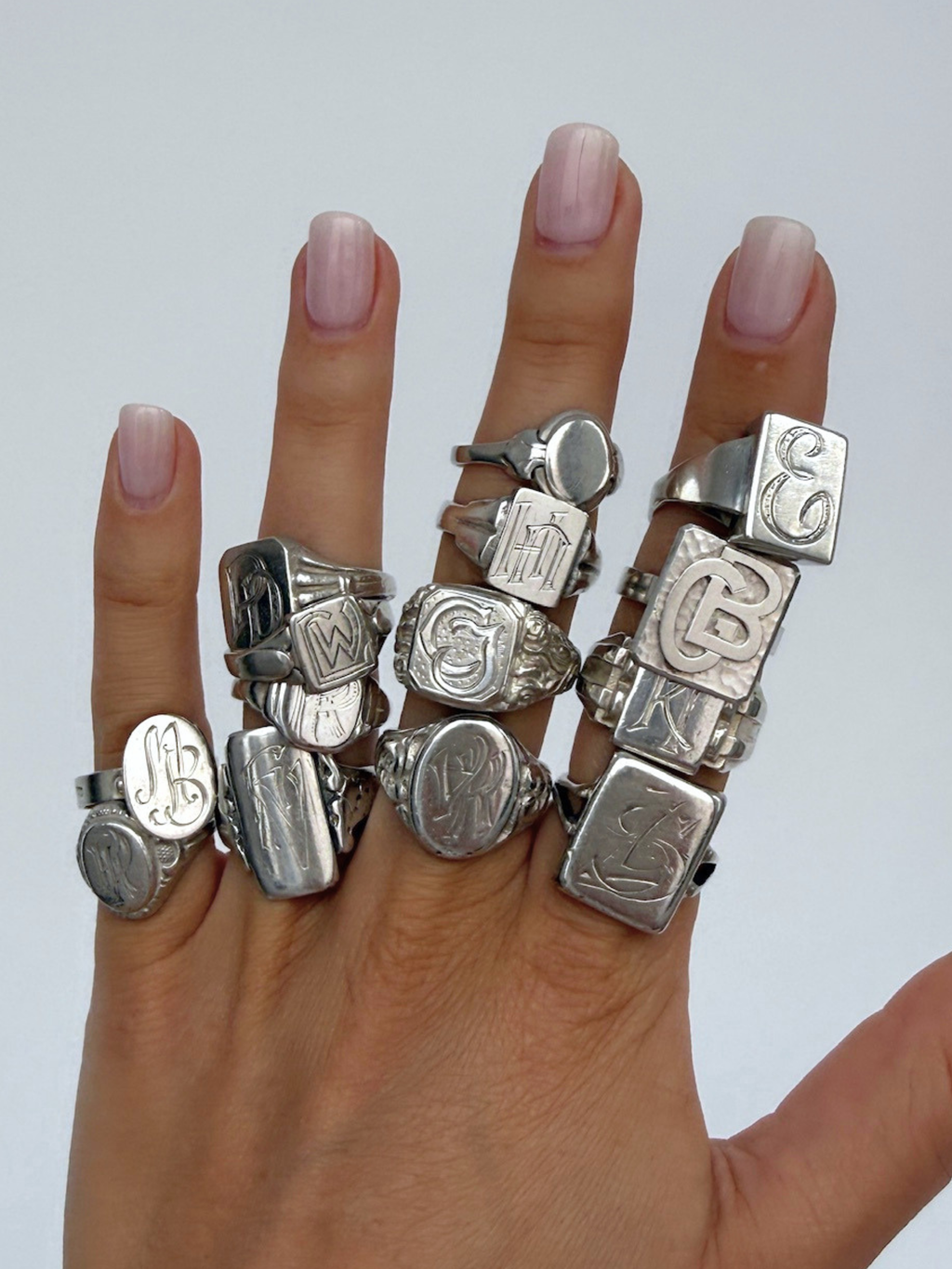 "LS" Signet Ring Vintage Silver