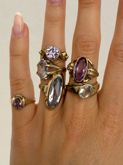 Oval Amethyste Ring Vintage Gold