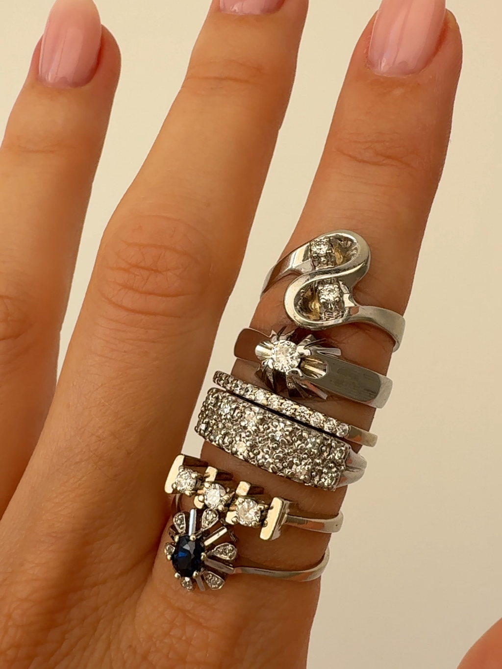 Diamond Solitaire Ring Vintage White Gold