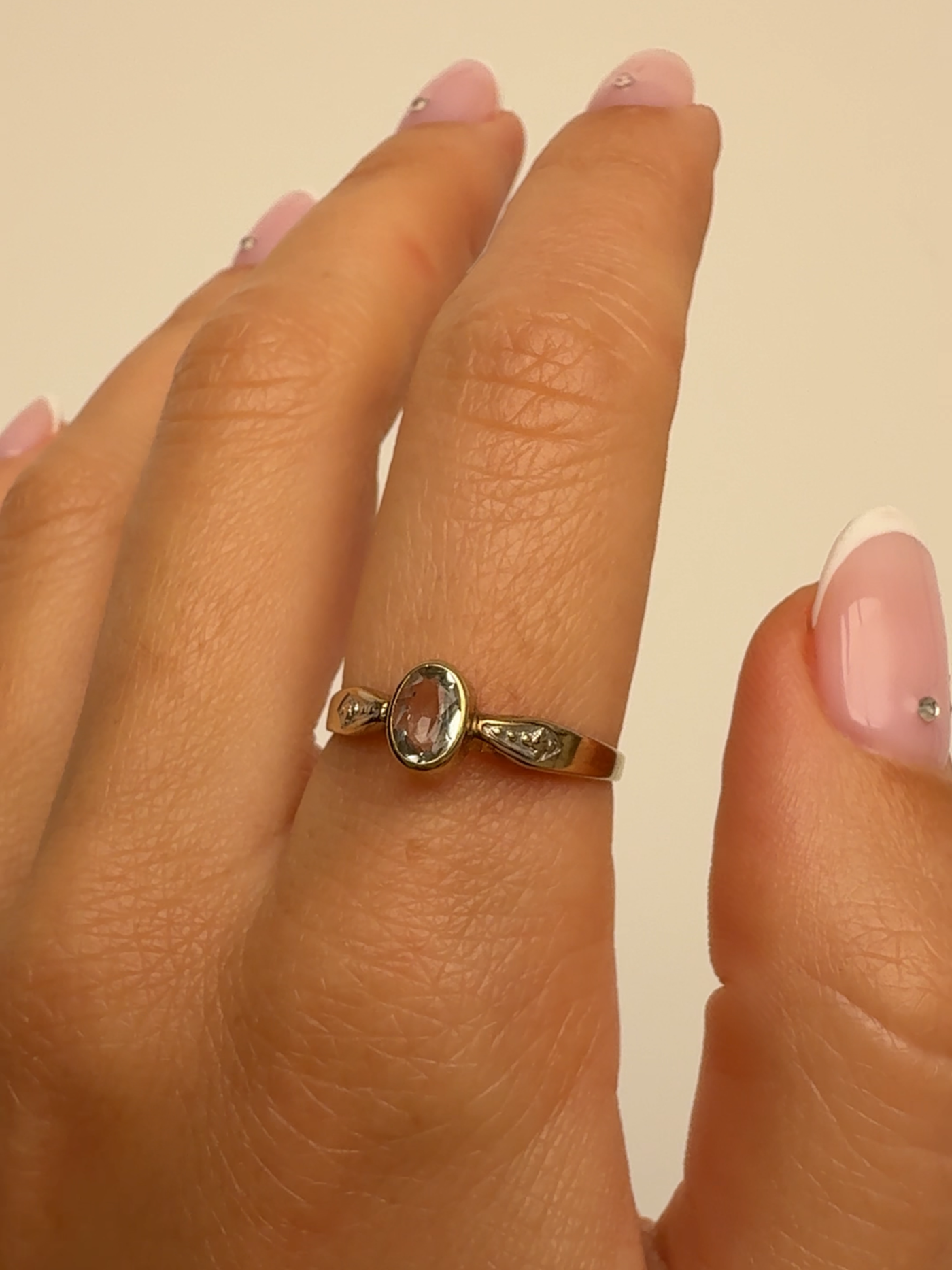 Aquamarine Ring Vintage Gold