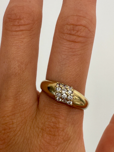 Glitter Dome Ring Vintage Gold