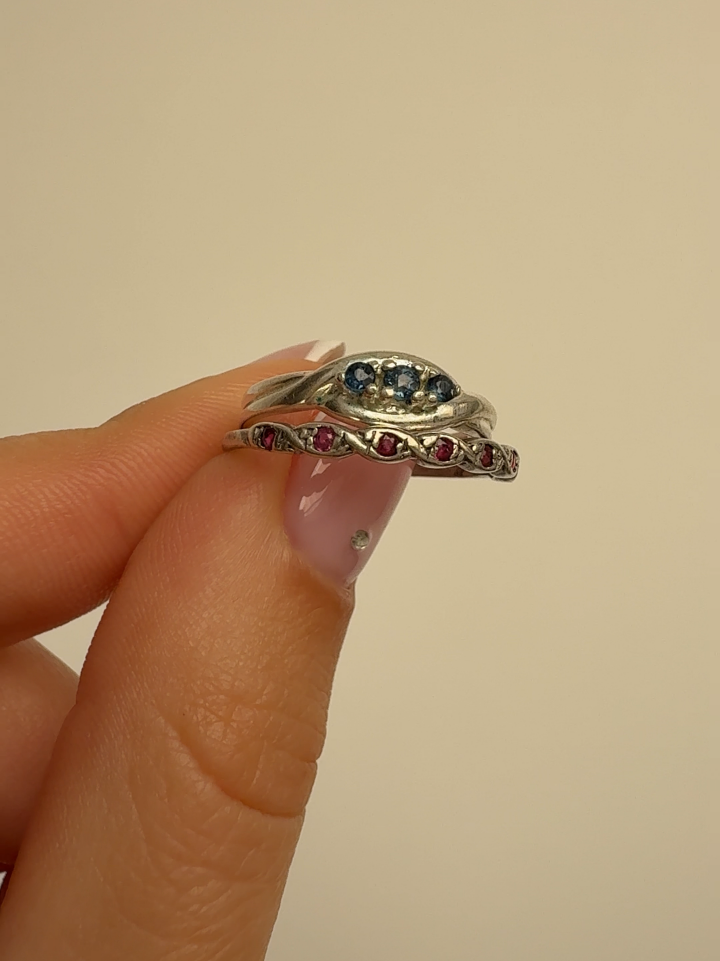 Sapphire Ring Vintage Silver