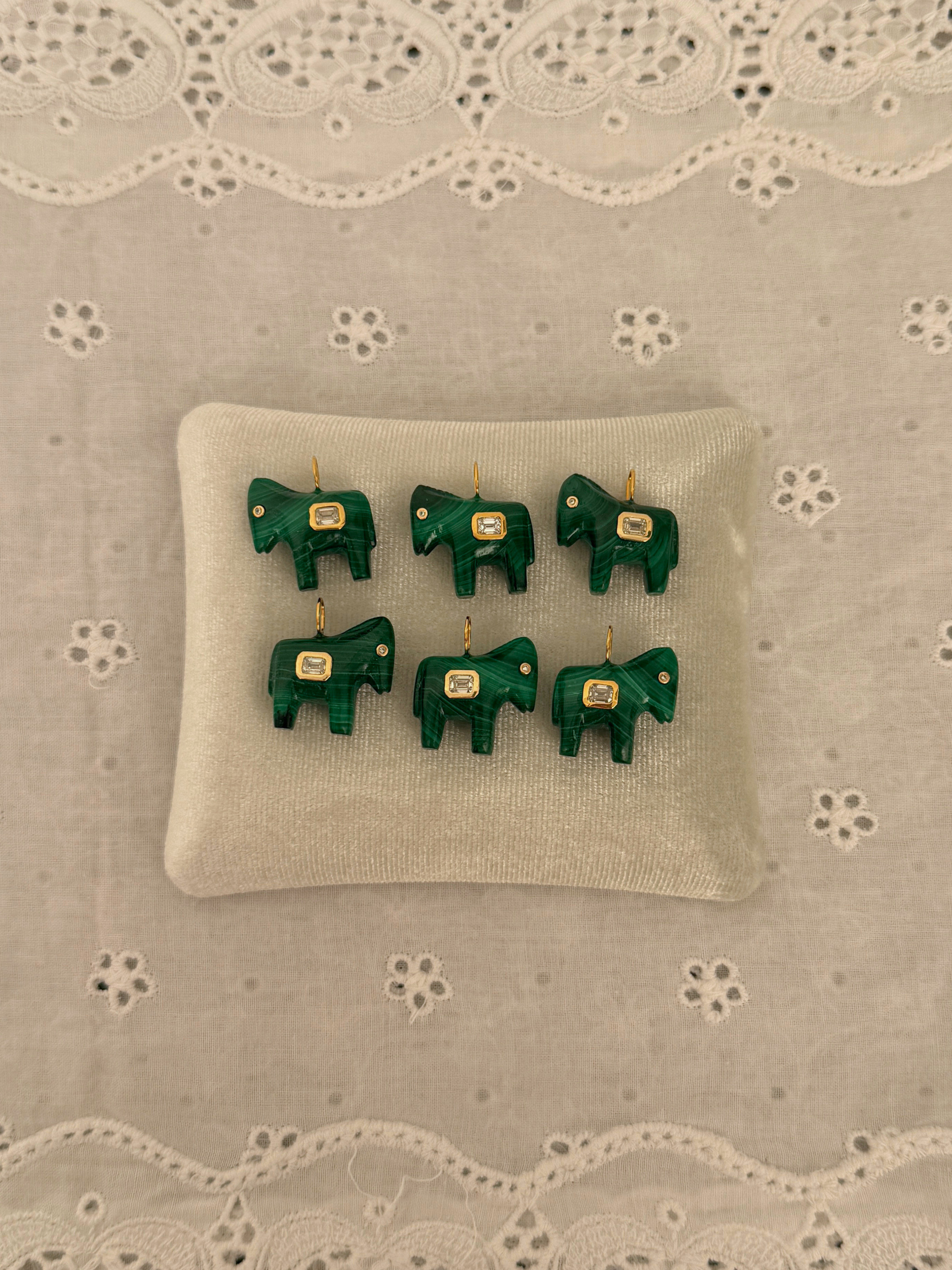 Horse Talisman Charm Malachite
