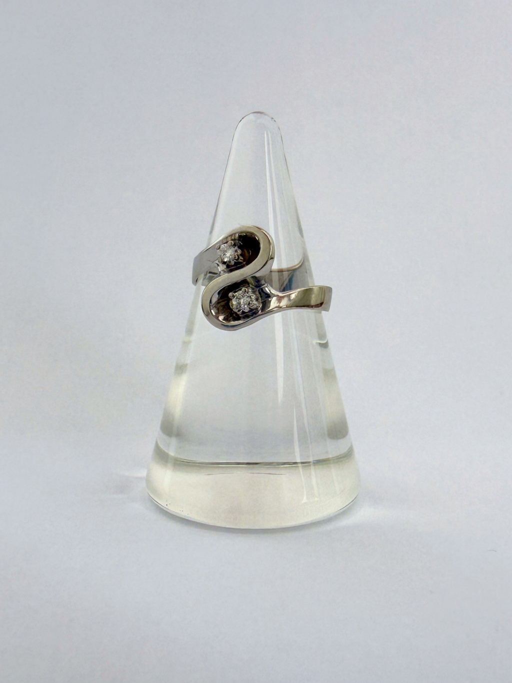 Toi et Moi Swirl Ring Vintage White Gold