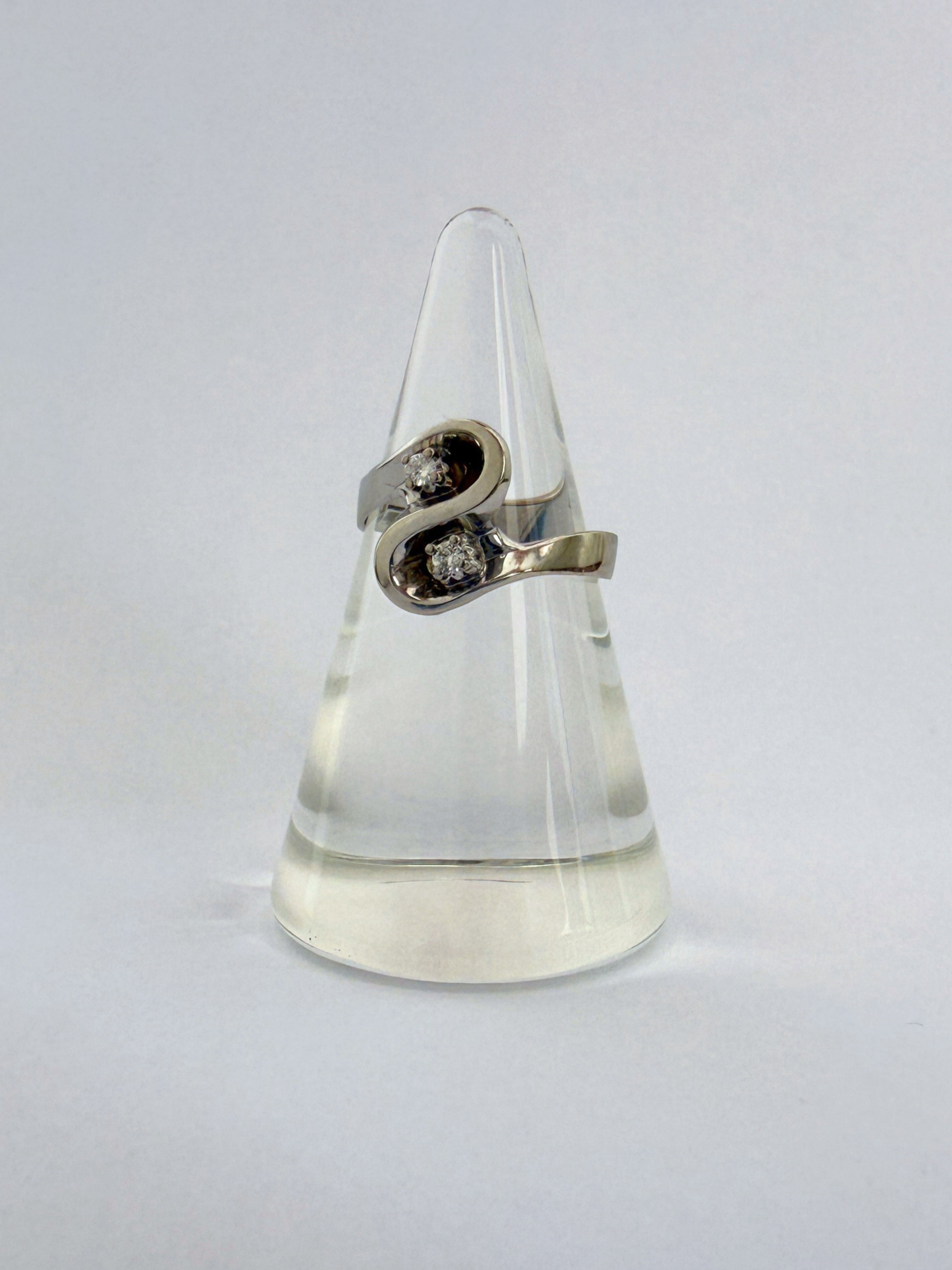 Toi et Moi Swirl Ring Vintage White Gold