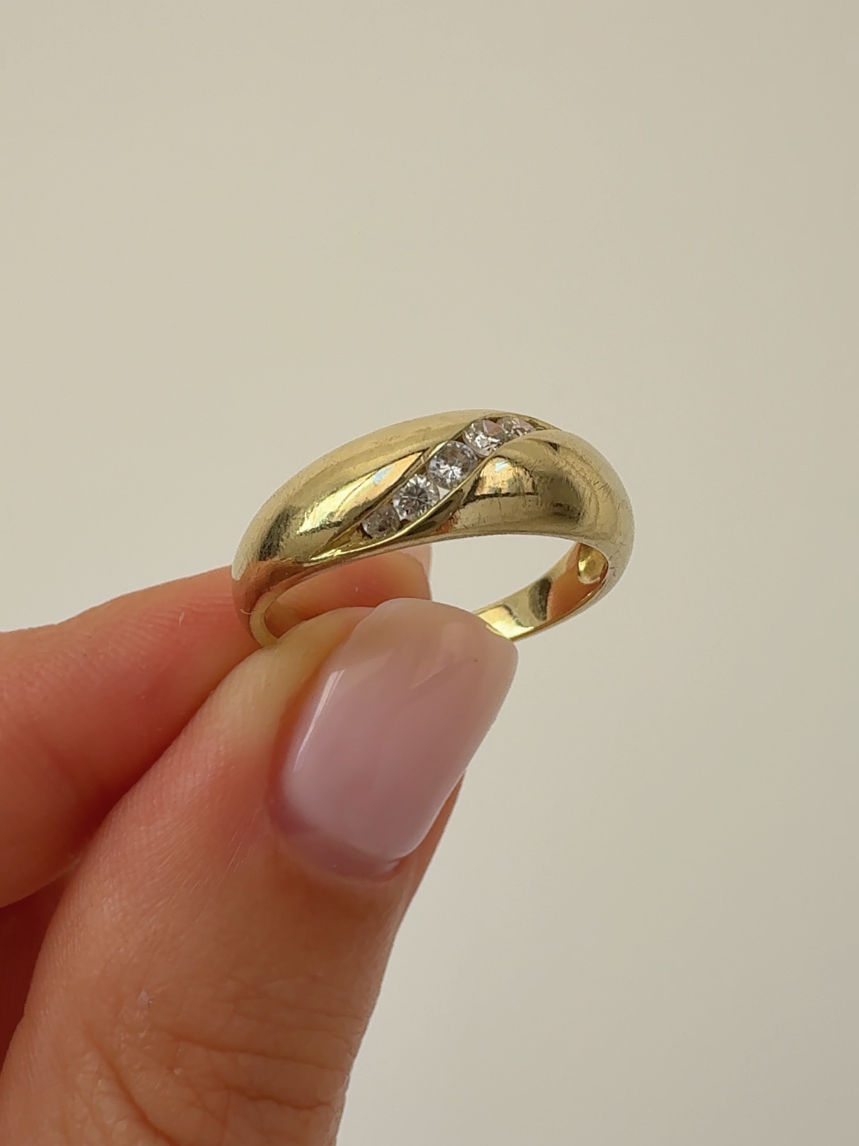 Dome Channel Ring Vintage Gold