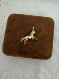 Diamond Horse Charm Vintage Gold