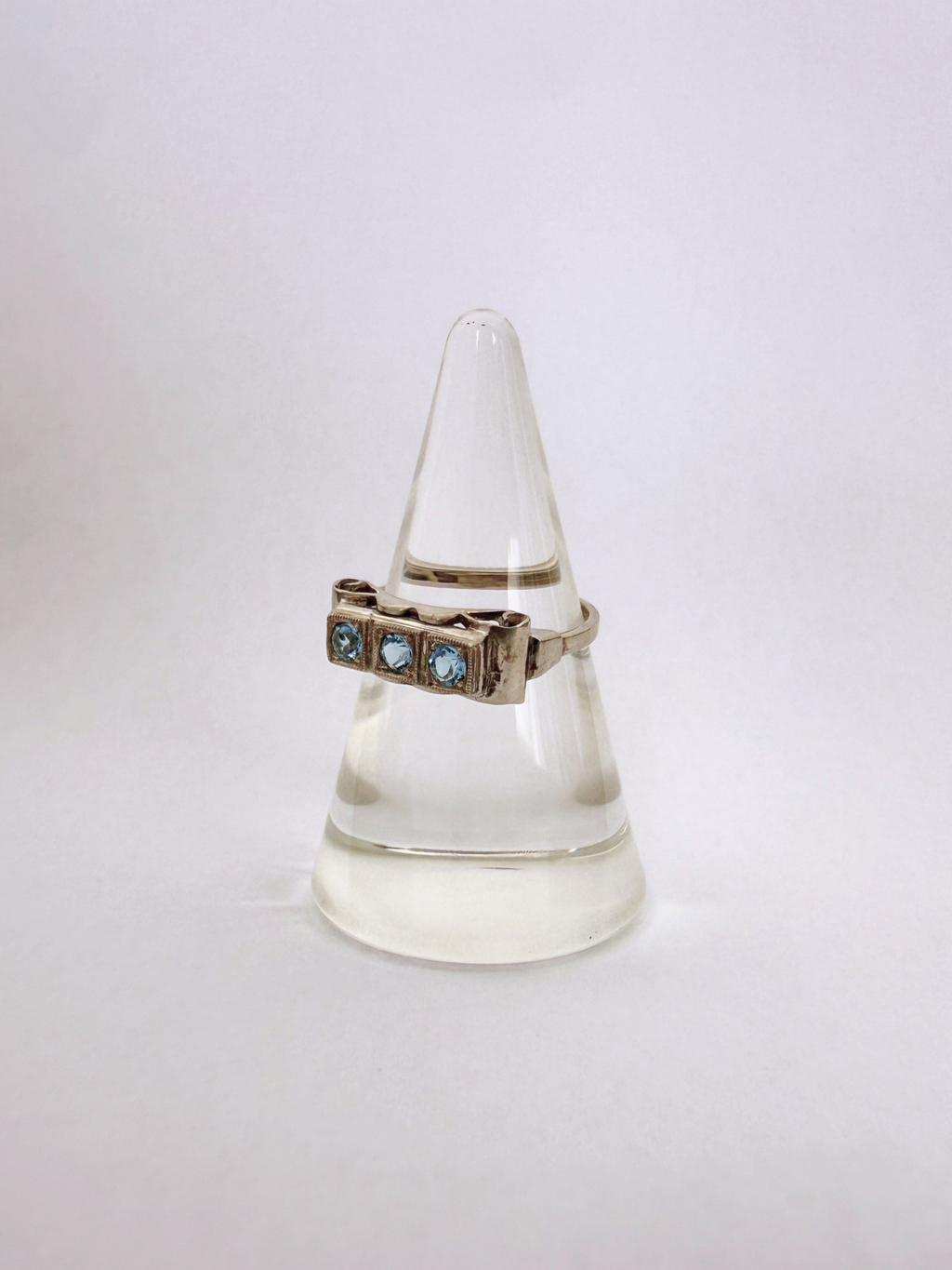 Blue Trio Ring Vintage Silver