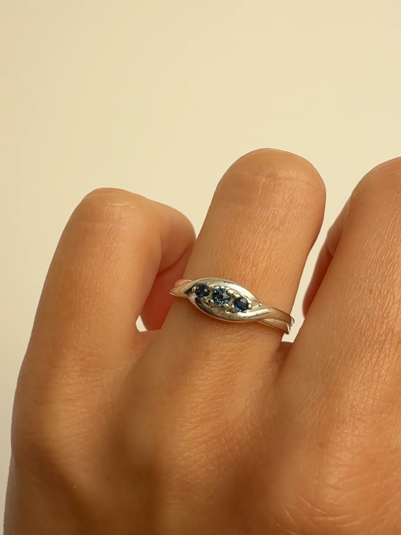Sapphire Ring Vintage Silver