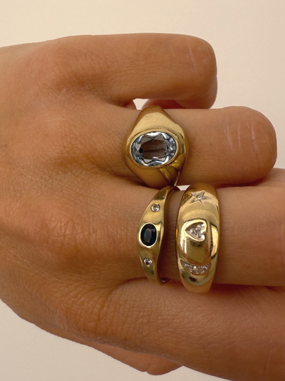 Night Sky Ring Vintage Gold