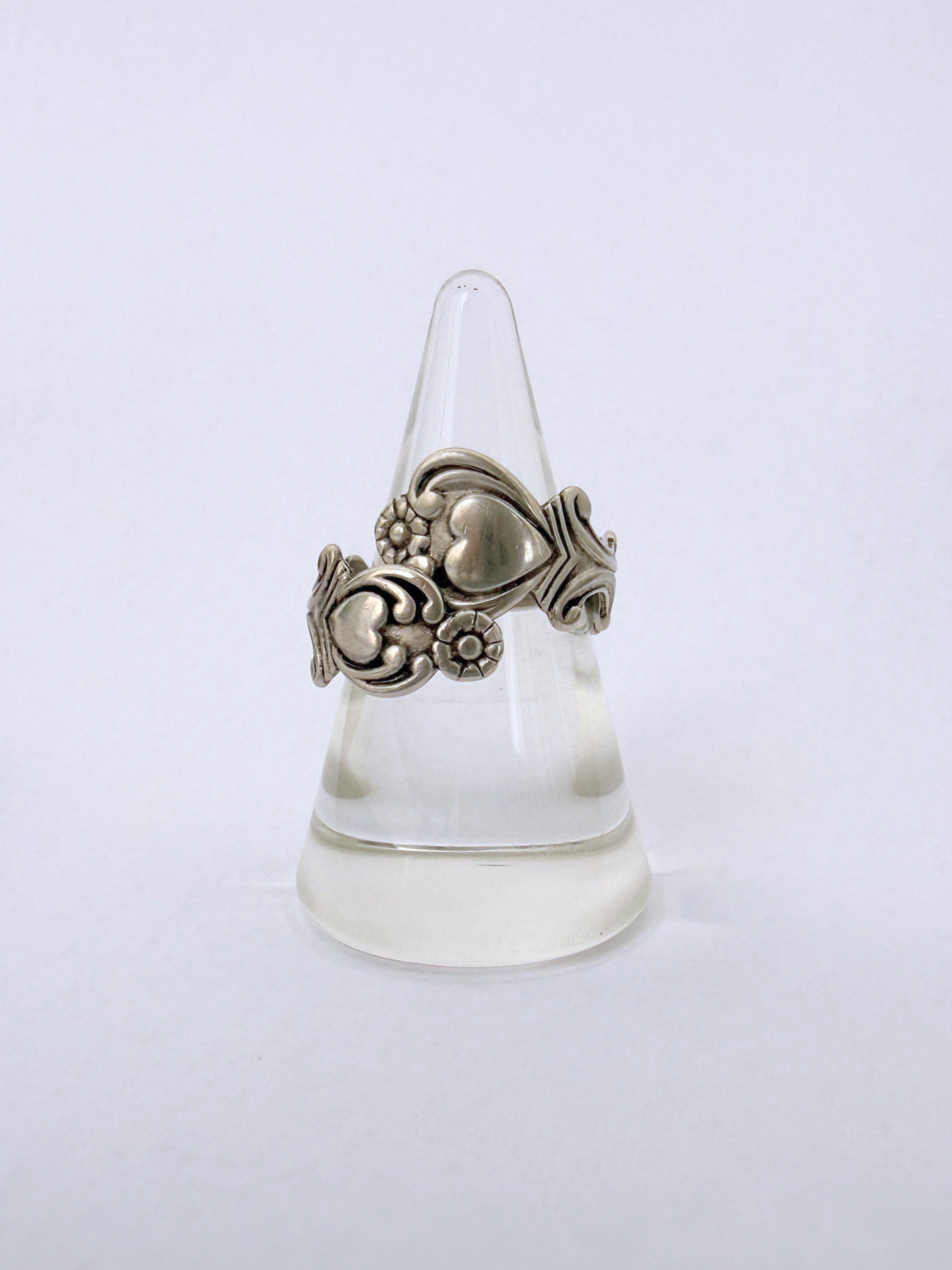 Adjustable Avon Heart Ring Vintage Silver