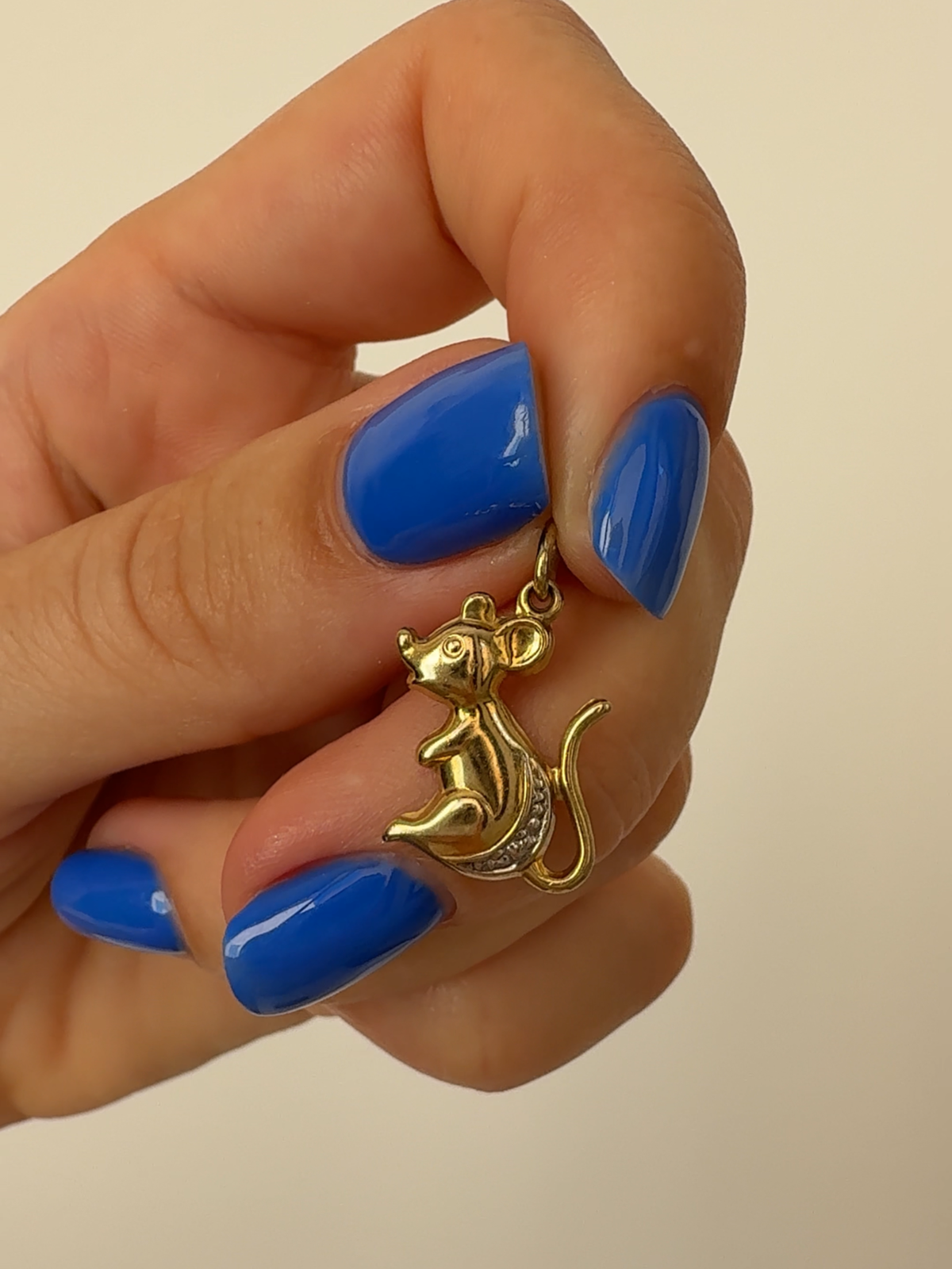 Cat & Mouse Charms Vintage Gold