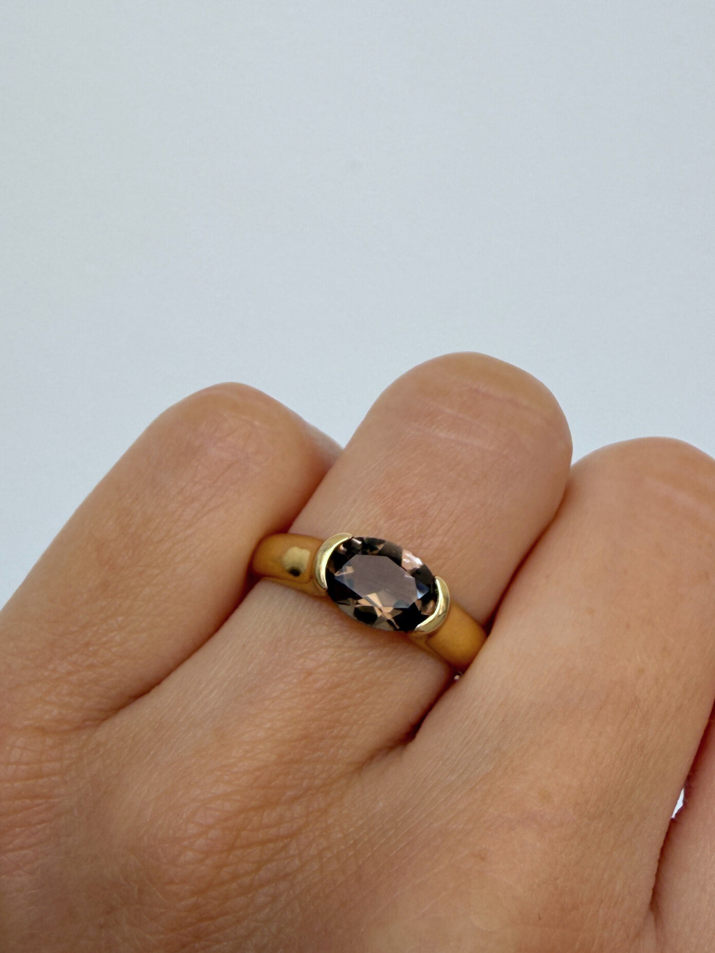 Smokey Quartz Ring 14k Vintage Gold