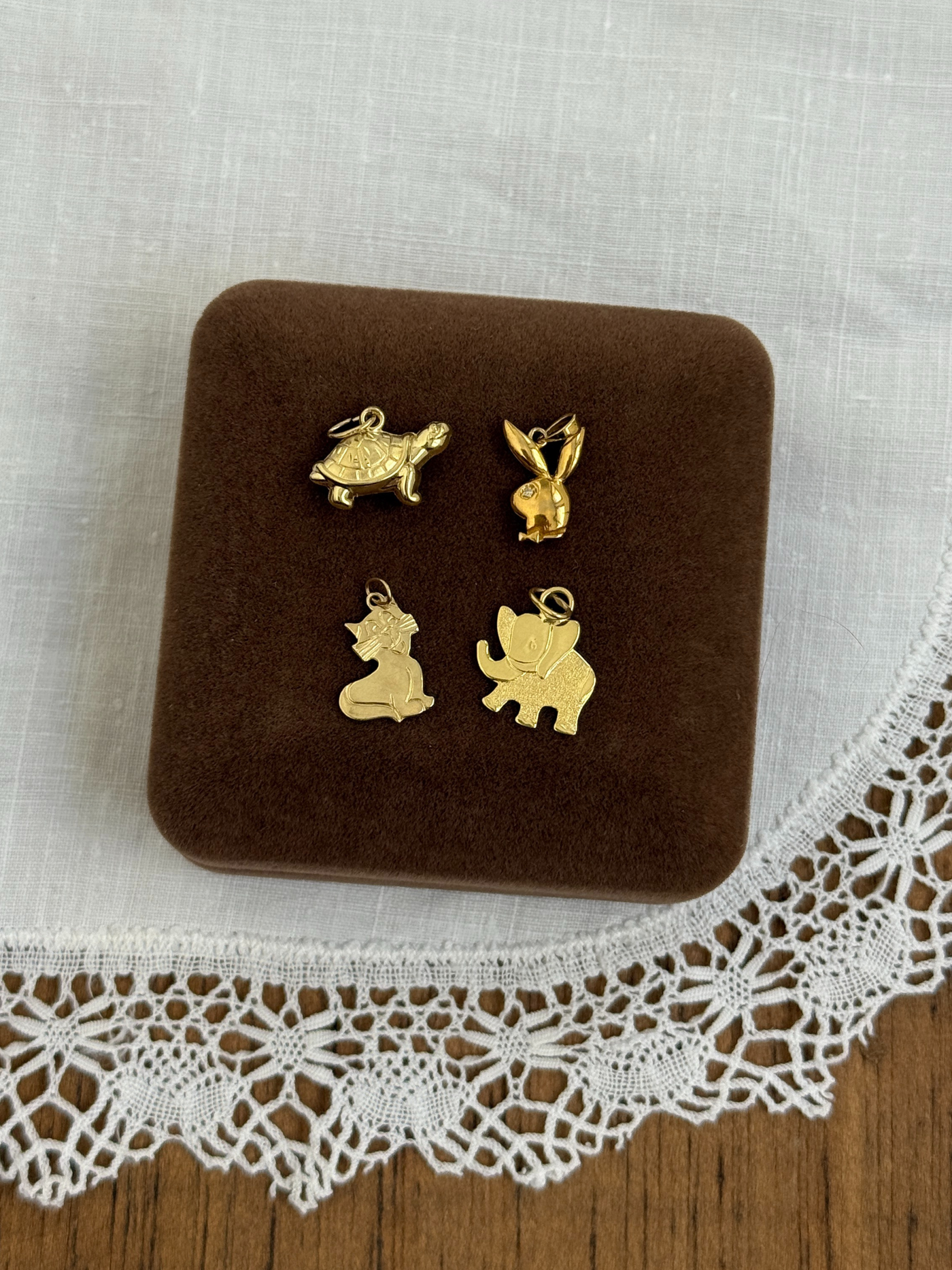 Mini Animal Charms Vintage Gold