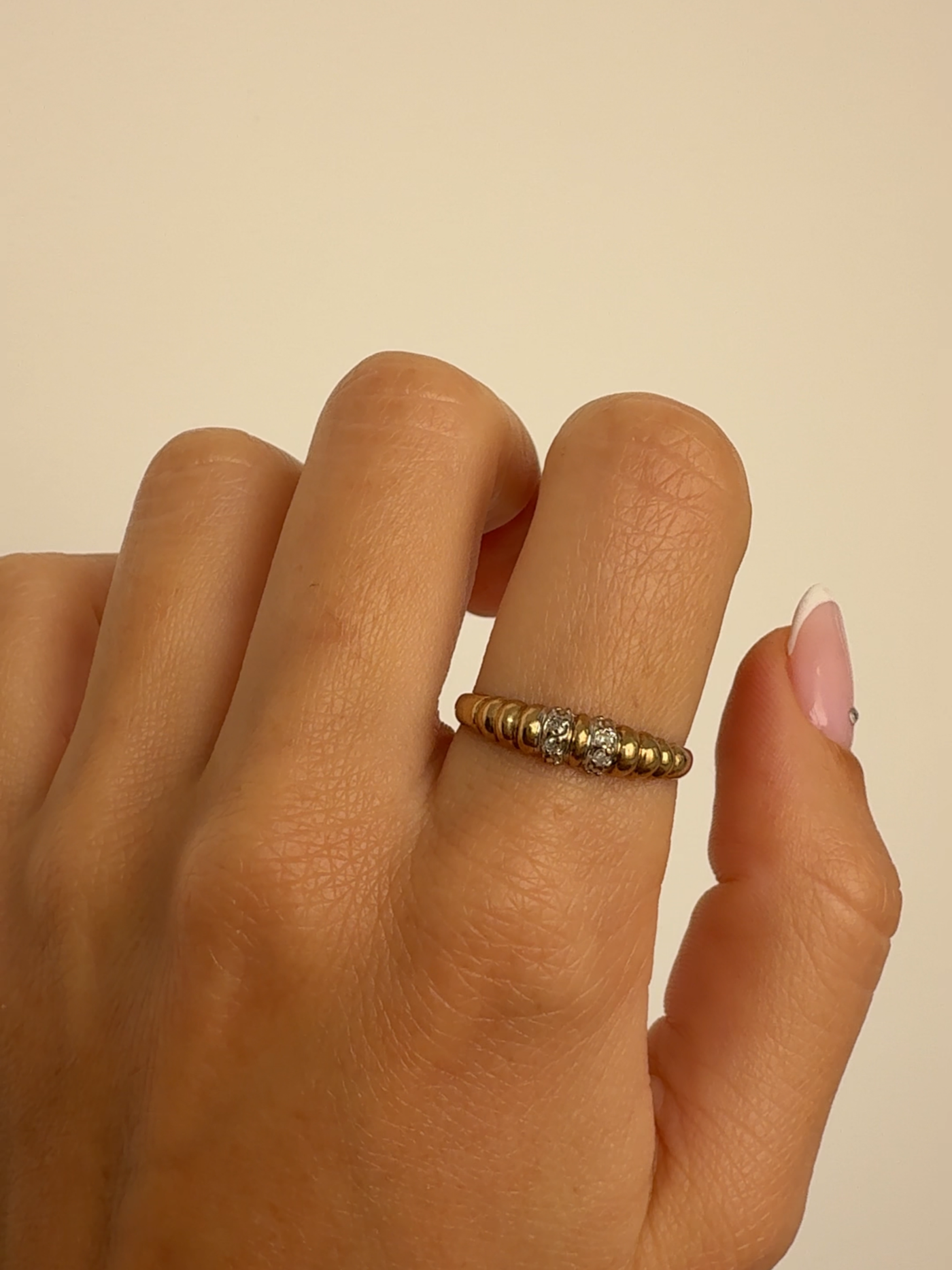 Diamond Baguette Ring Vintage Gold