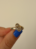 Champagne Diamond Toi et Moi Ring Vintage Gold