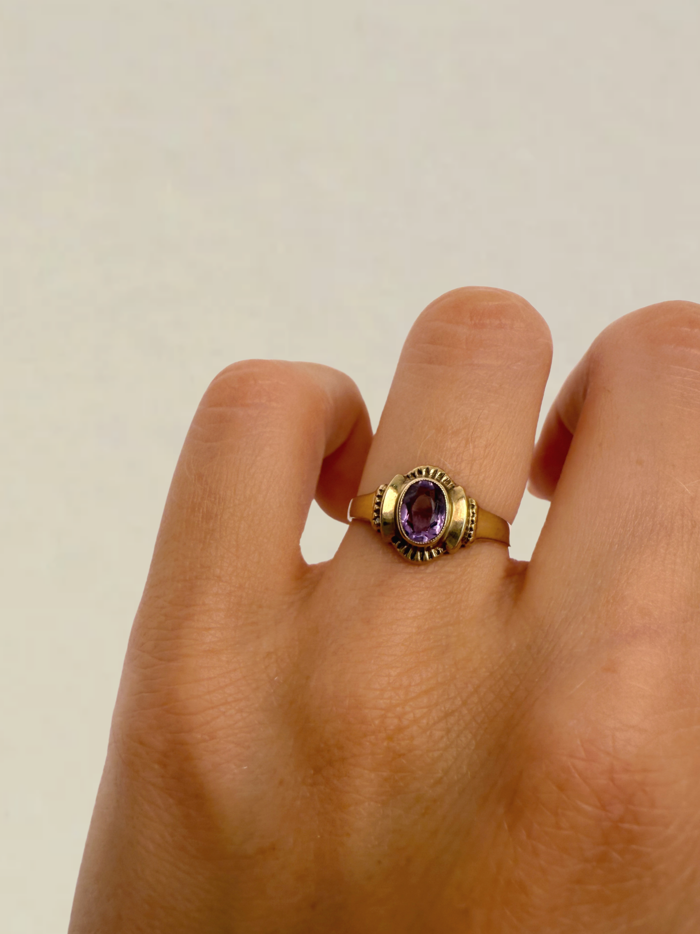 Pinky Amethyste Ring Vintage Gold