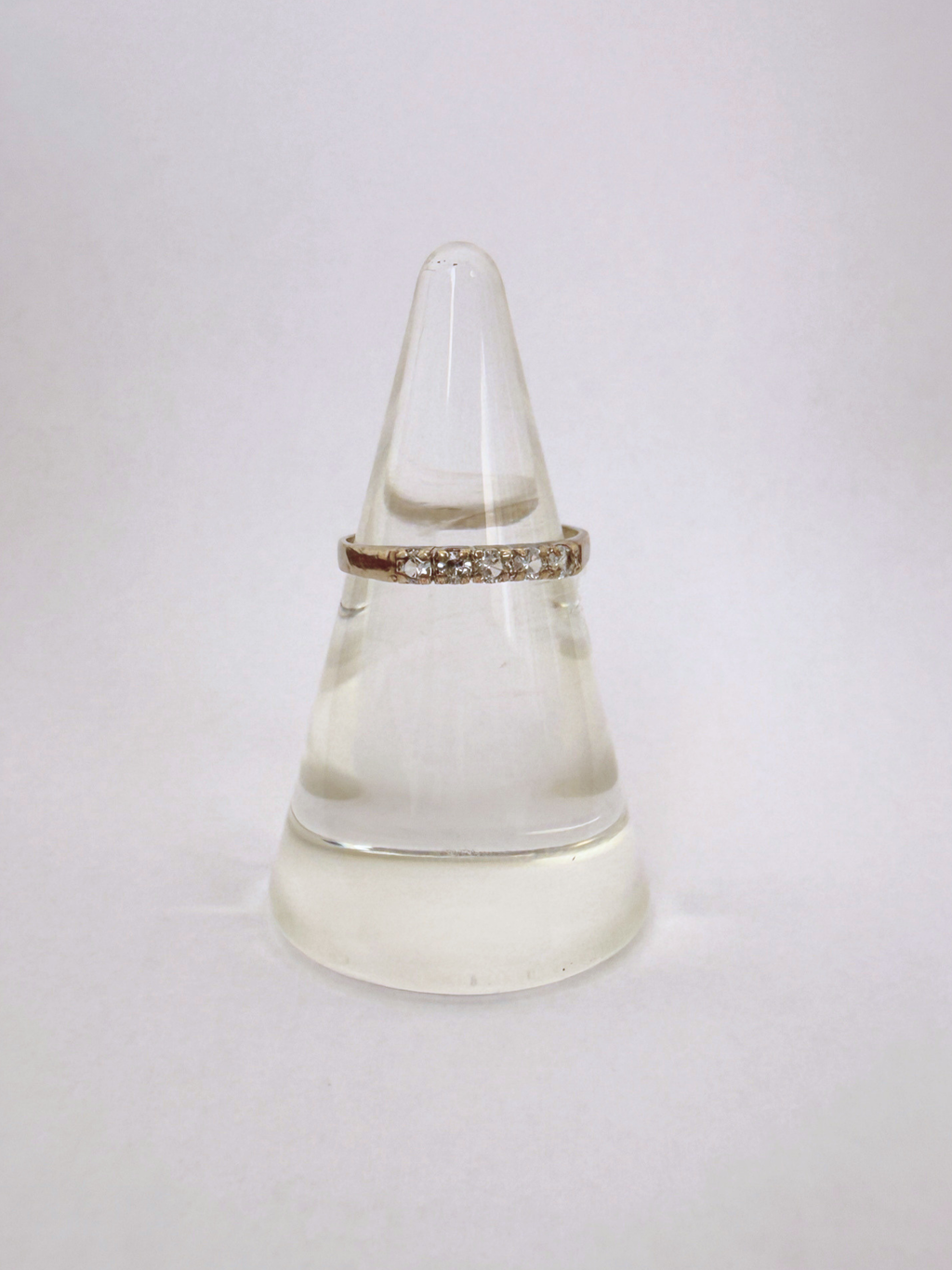 Clear Stone Stacking Ring Vintage Silver