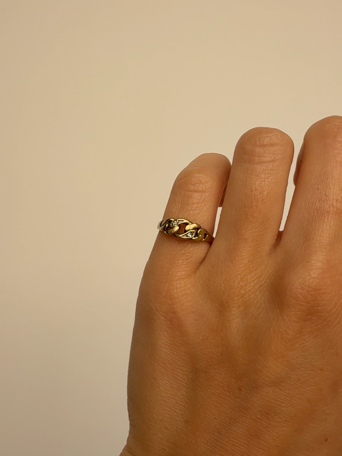 Cuban Chain Ring Vintage Gold