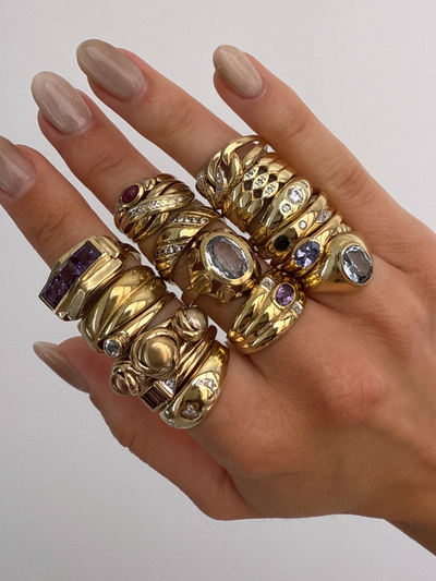 Forget Me Not Ring Vintage Gold