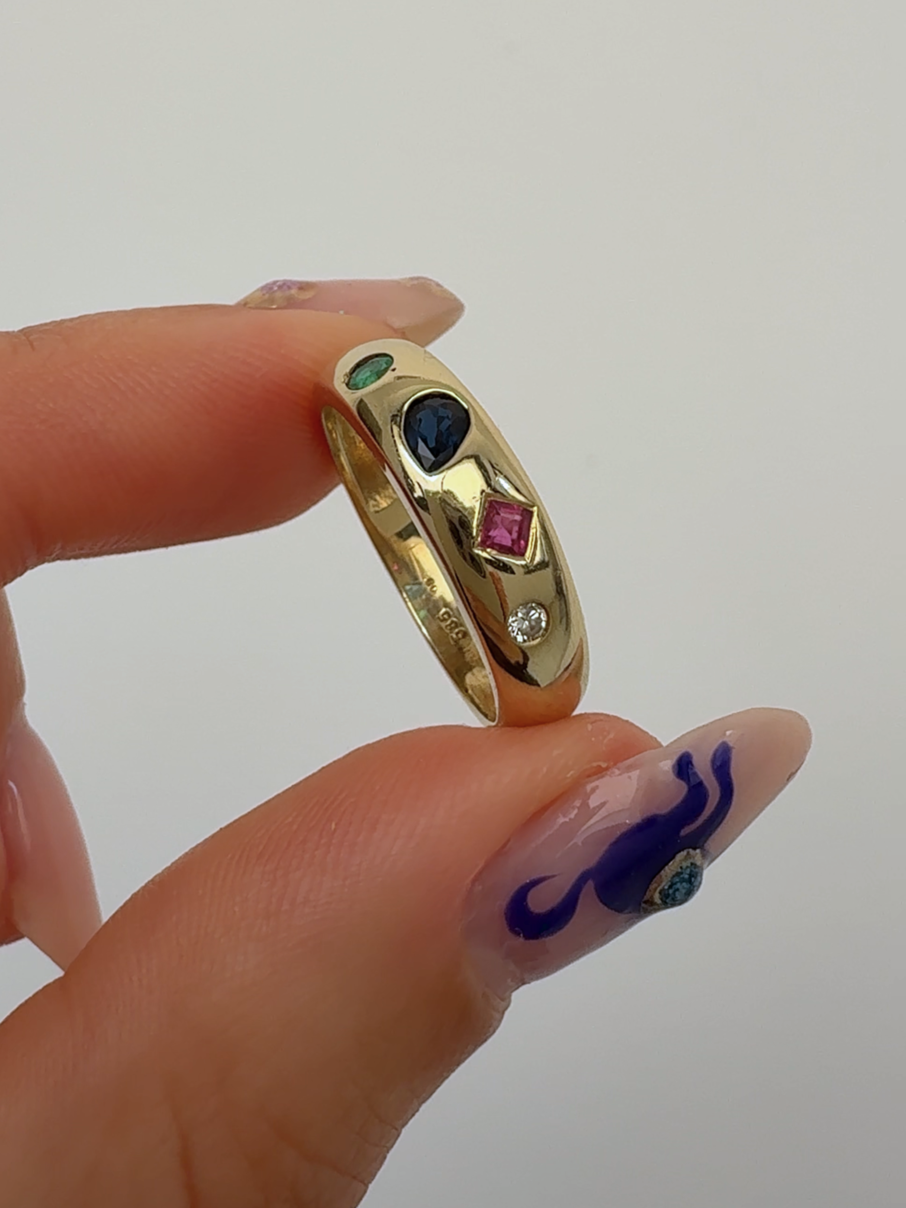 Gem Candy Ring 14k Vintage Gold