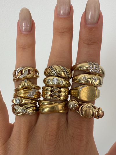Cuban Chain Ring Vintage Gold