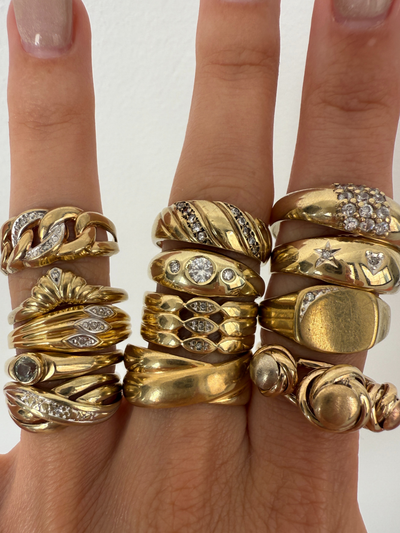 Dome Star Ring Vintage Gold