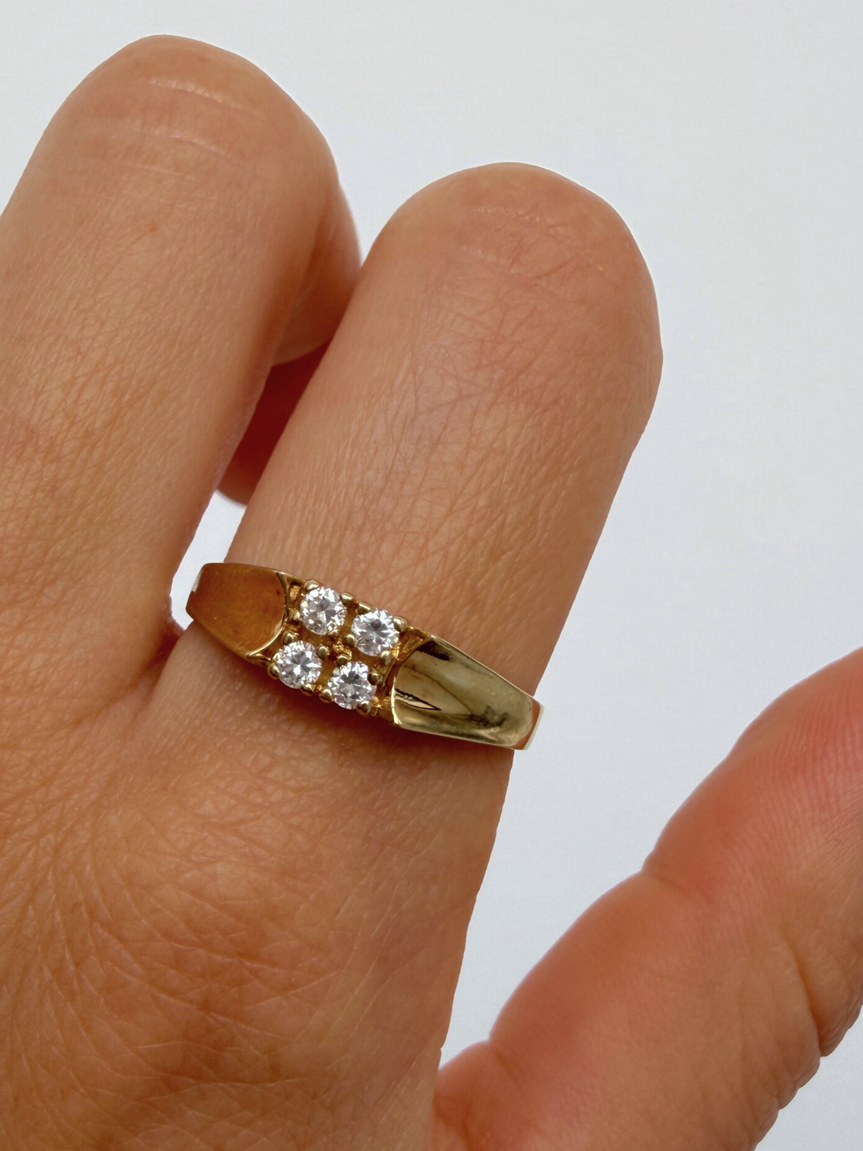 4 Stone Ring 14k Vintage Gold