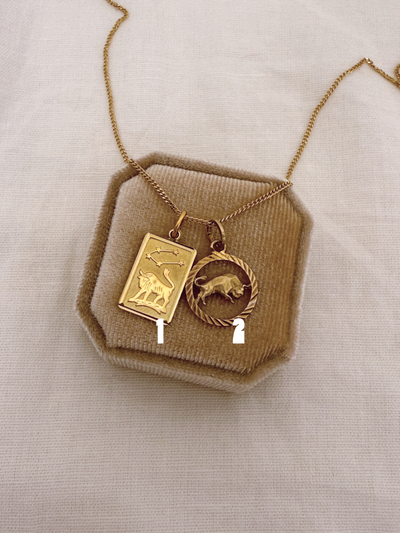 Zodiac Charm Taurus Vintage Gold
