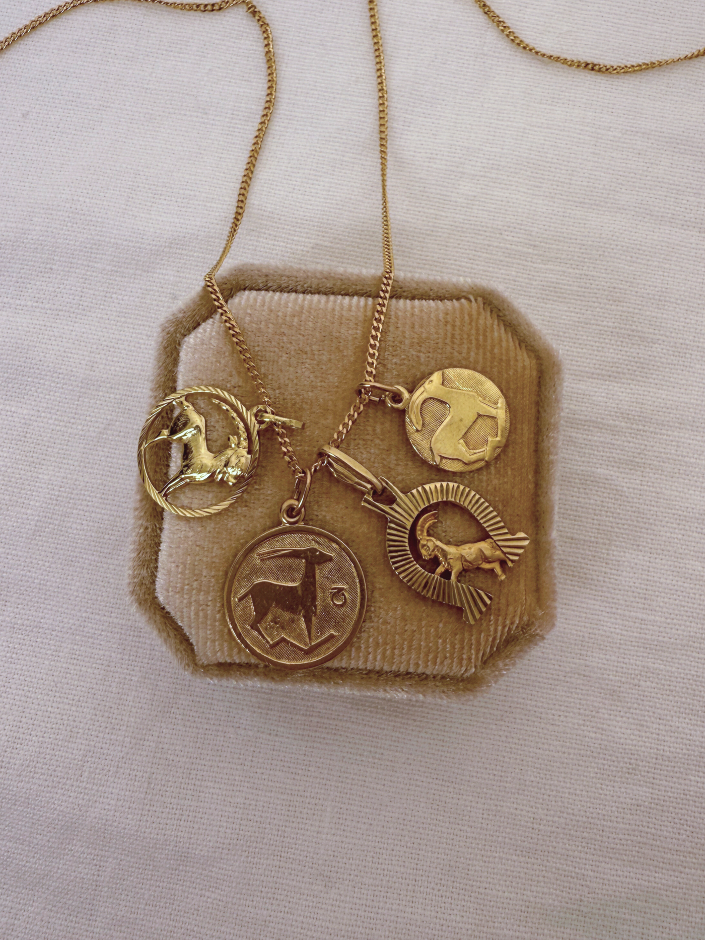 Zodiac Charm Capricorn Vintage Gold