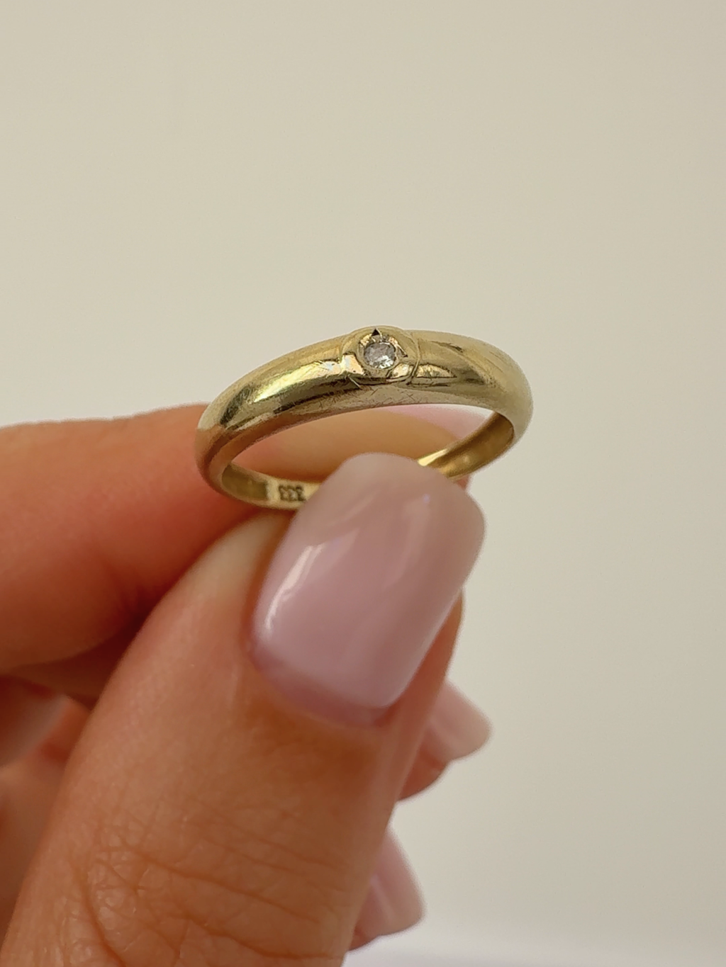 Diamond Pinky Ring  Vintage Gold