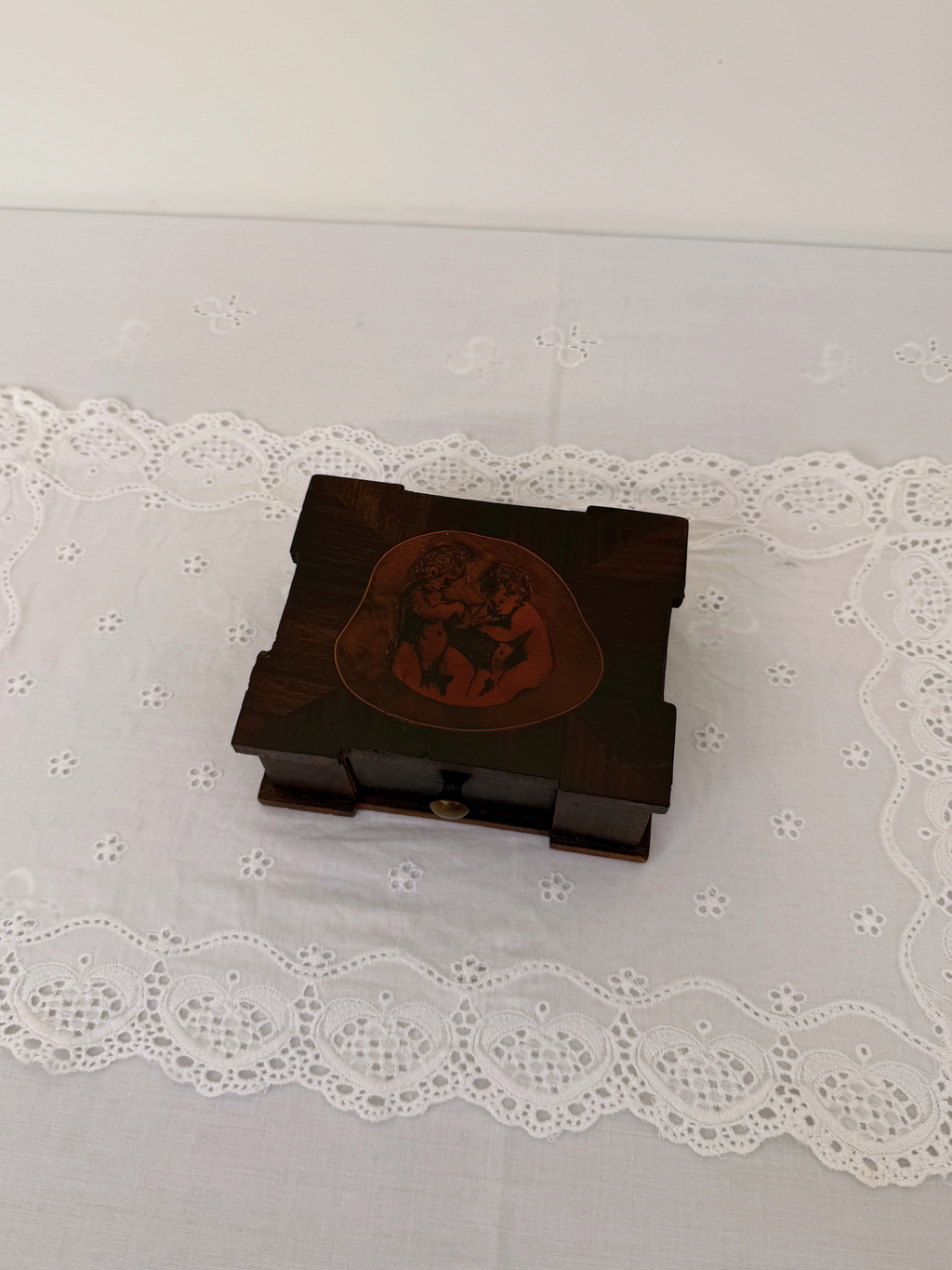 Wooden Putti Jewelry Box