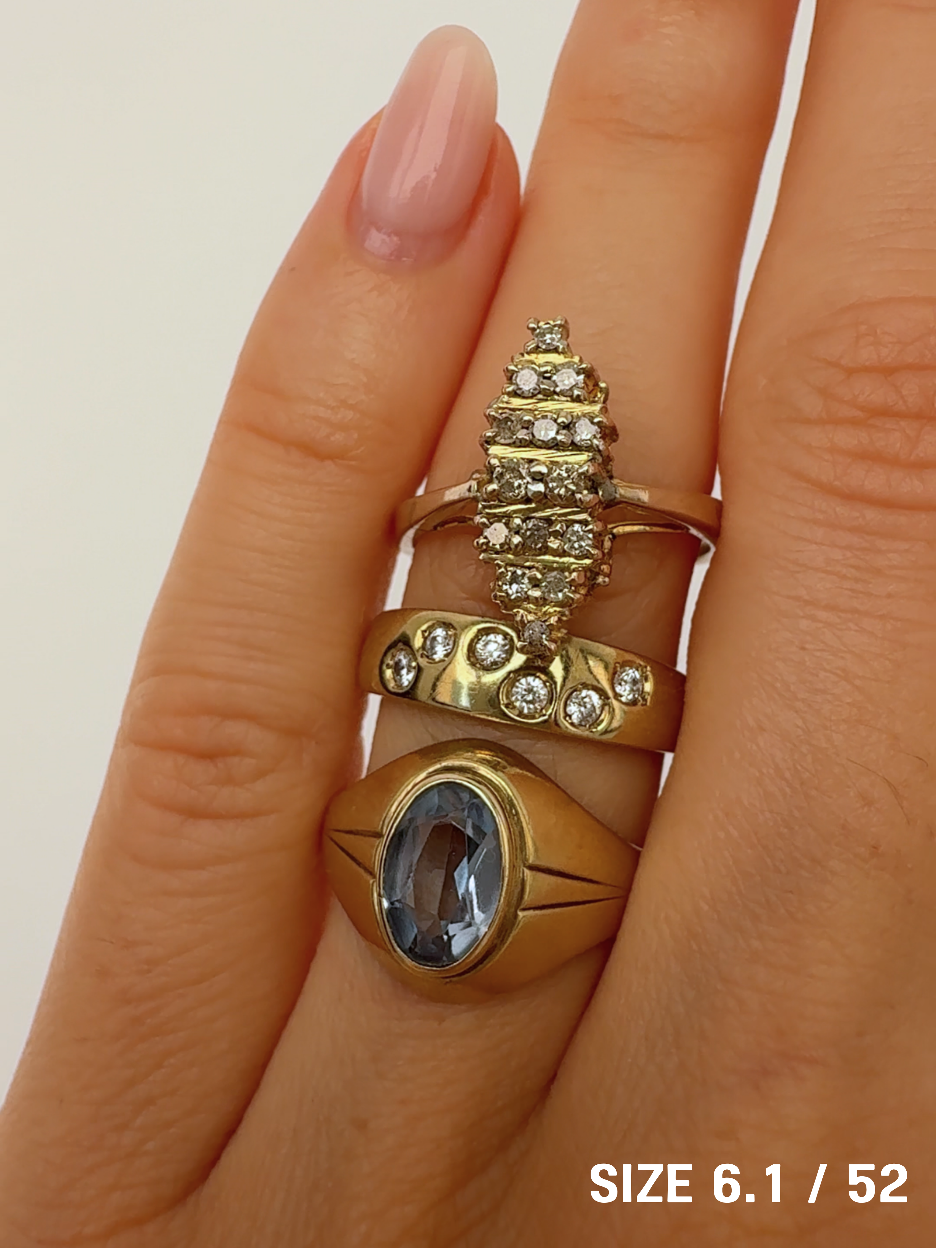 Vintage Gold Rings Size 52