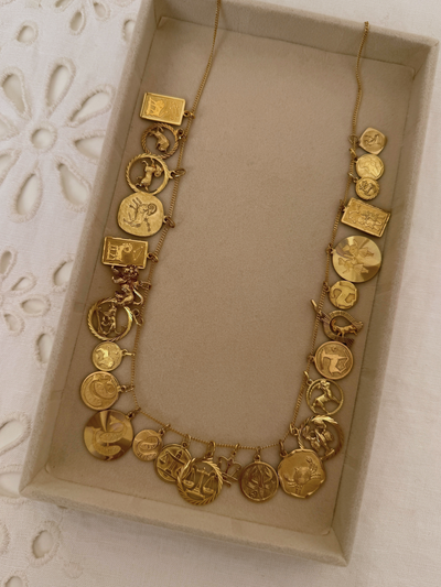 Zodiac Charm Taurus Vintage Gold