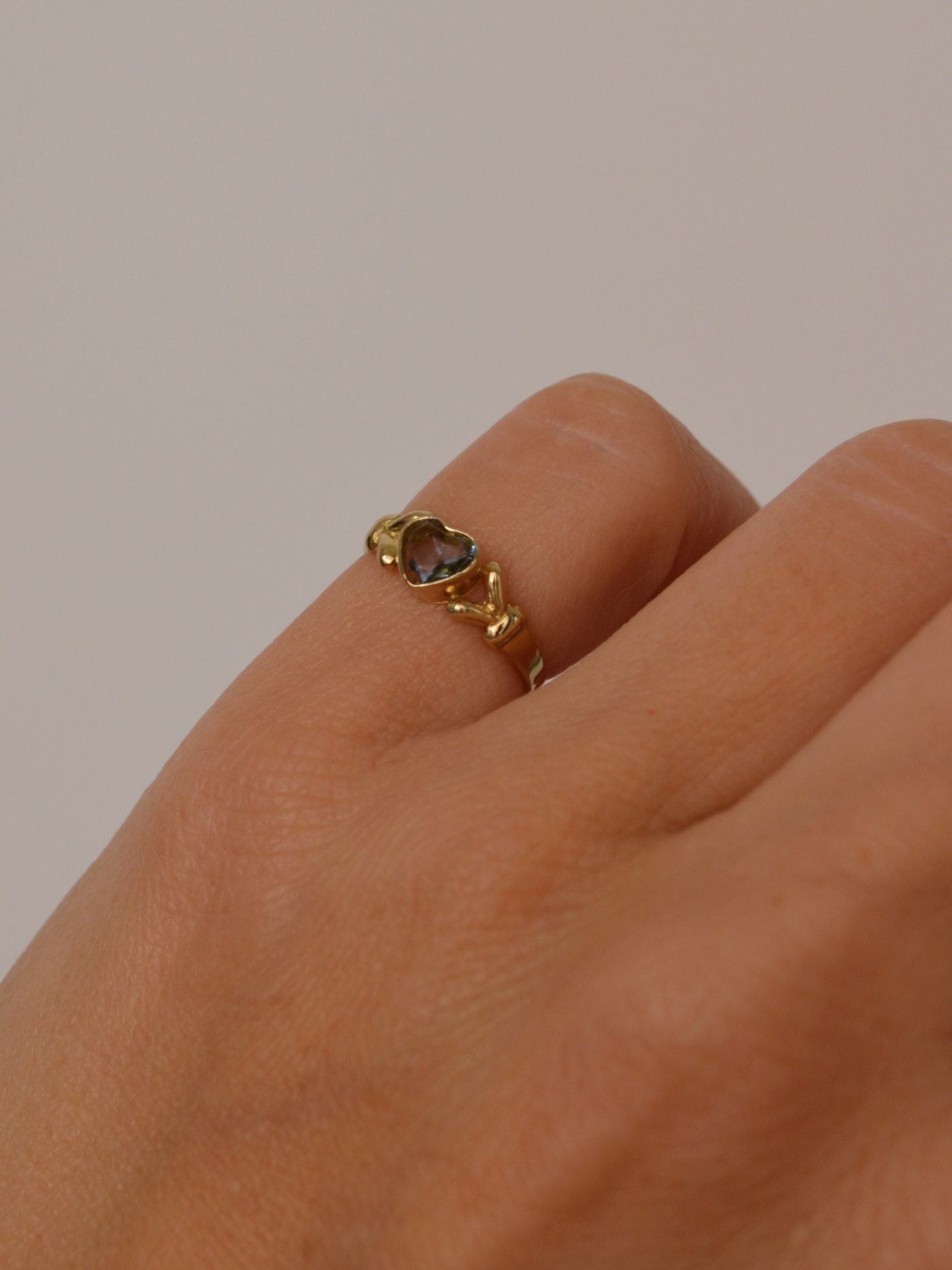 Pinky Heart Ring Vintage Gold
