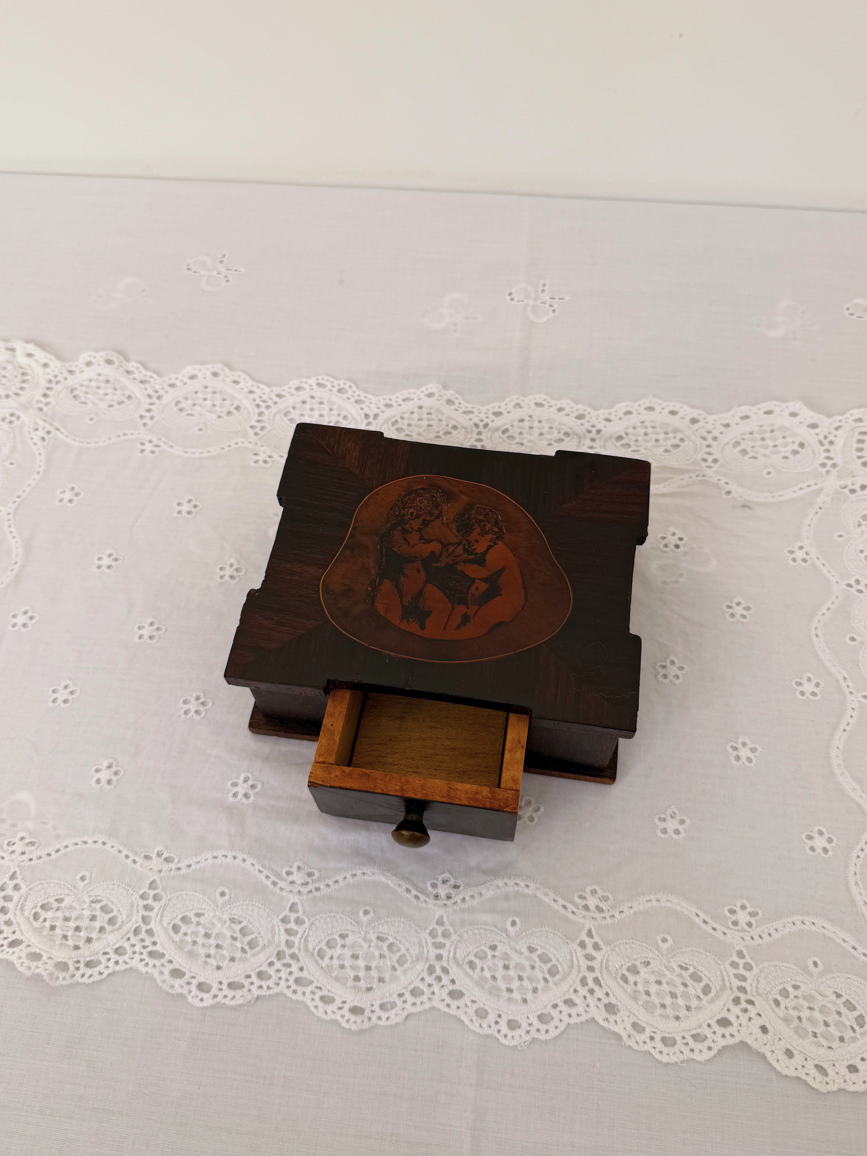 Wooden Putti Jewelry Box