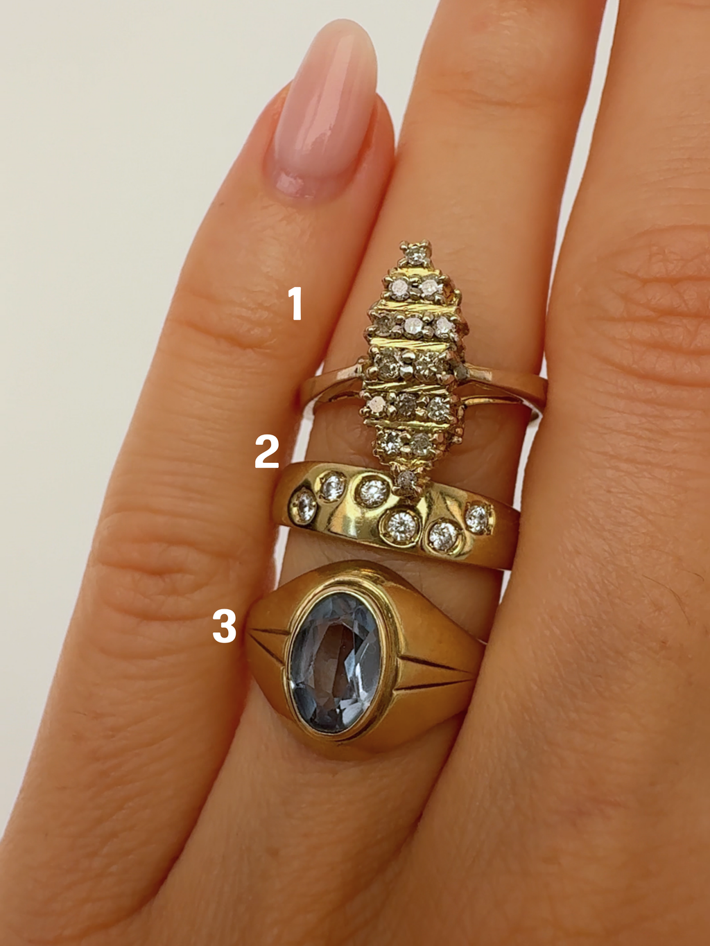 Vintage Gold Rings Size 52