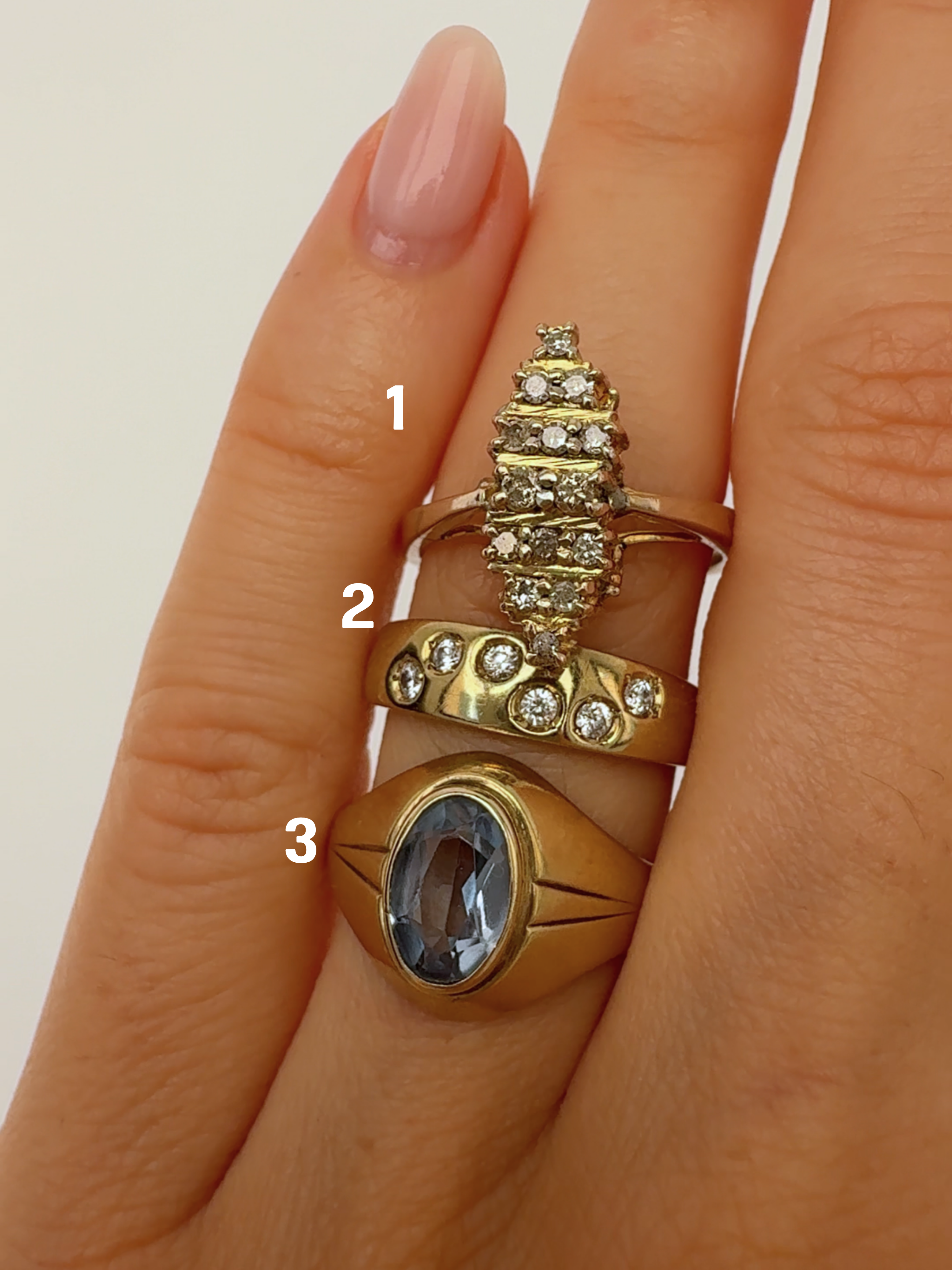 Vintage Gold Rings Size 52