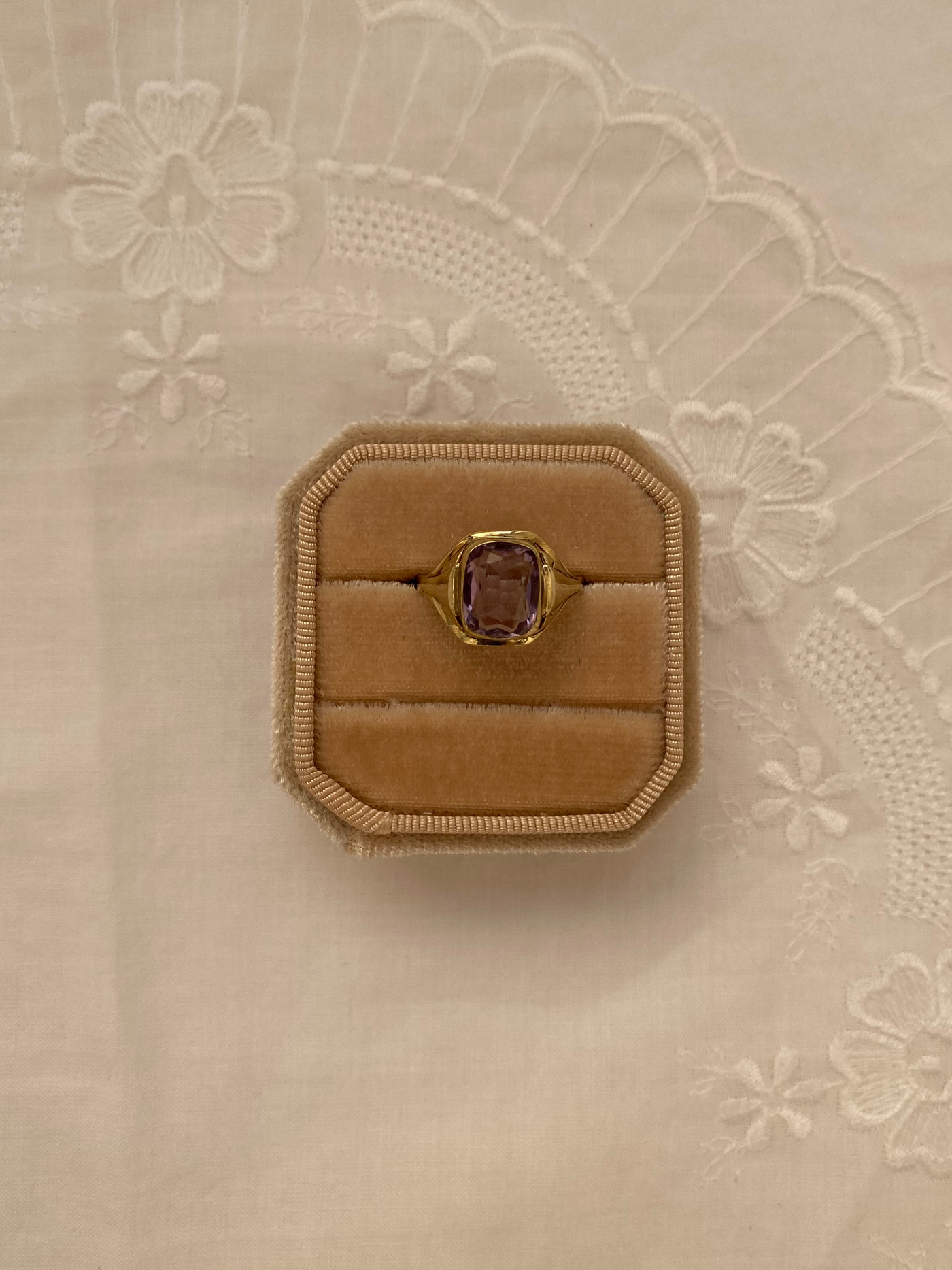 70s Amethyst Ring Vintage Gold