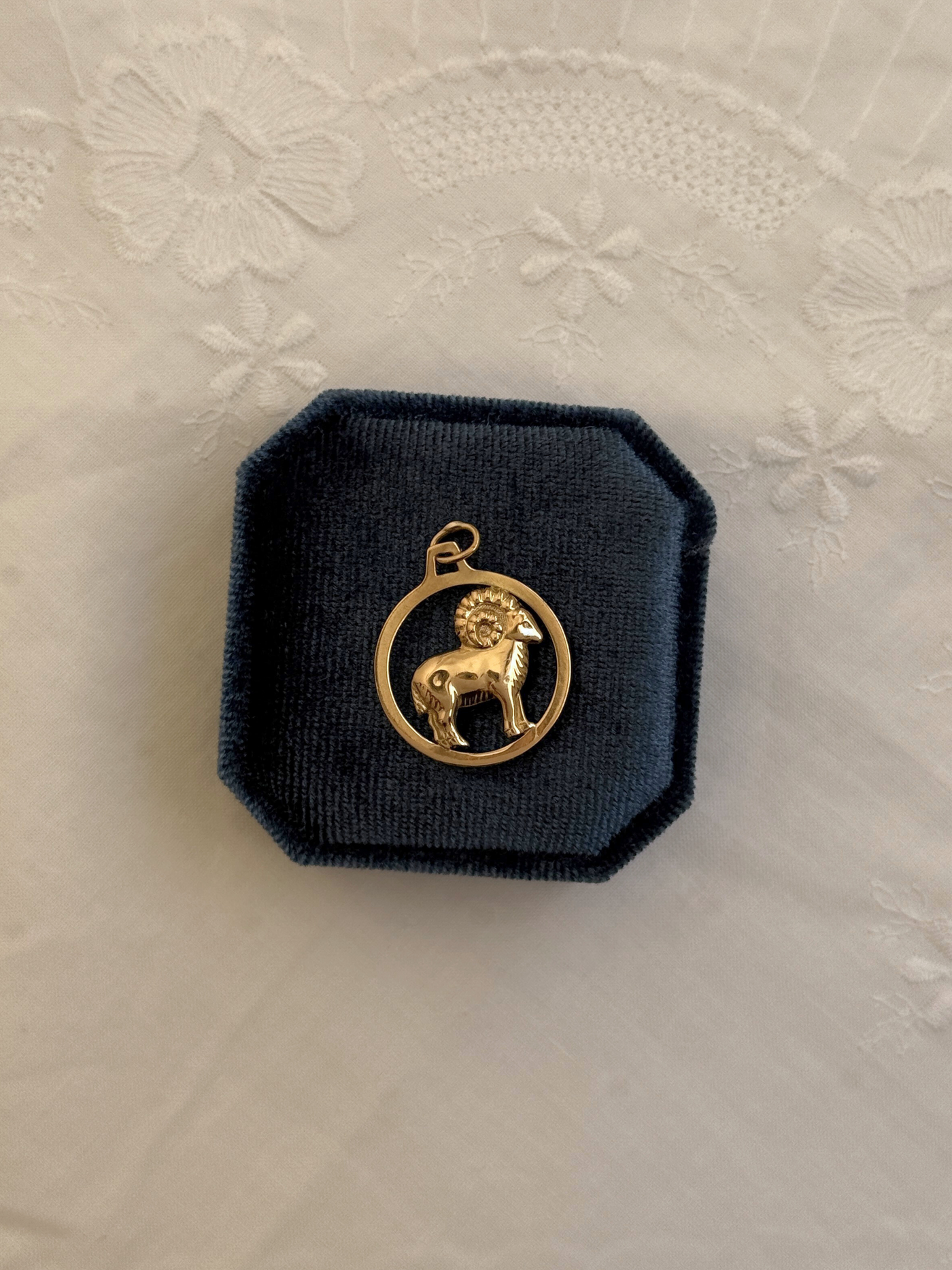Aries Zodiac Charm Vintage Gold