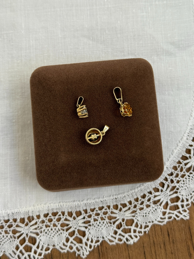 Mini Stone Charms Vintage Gold
