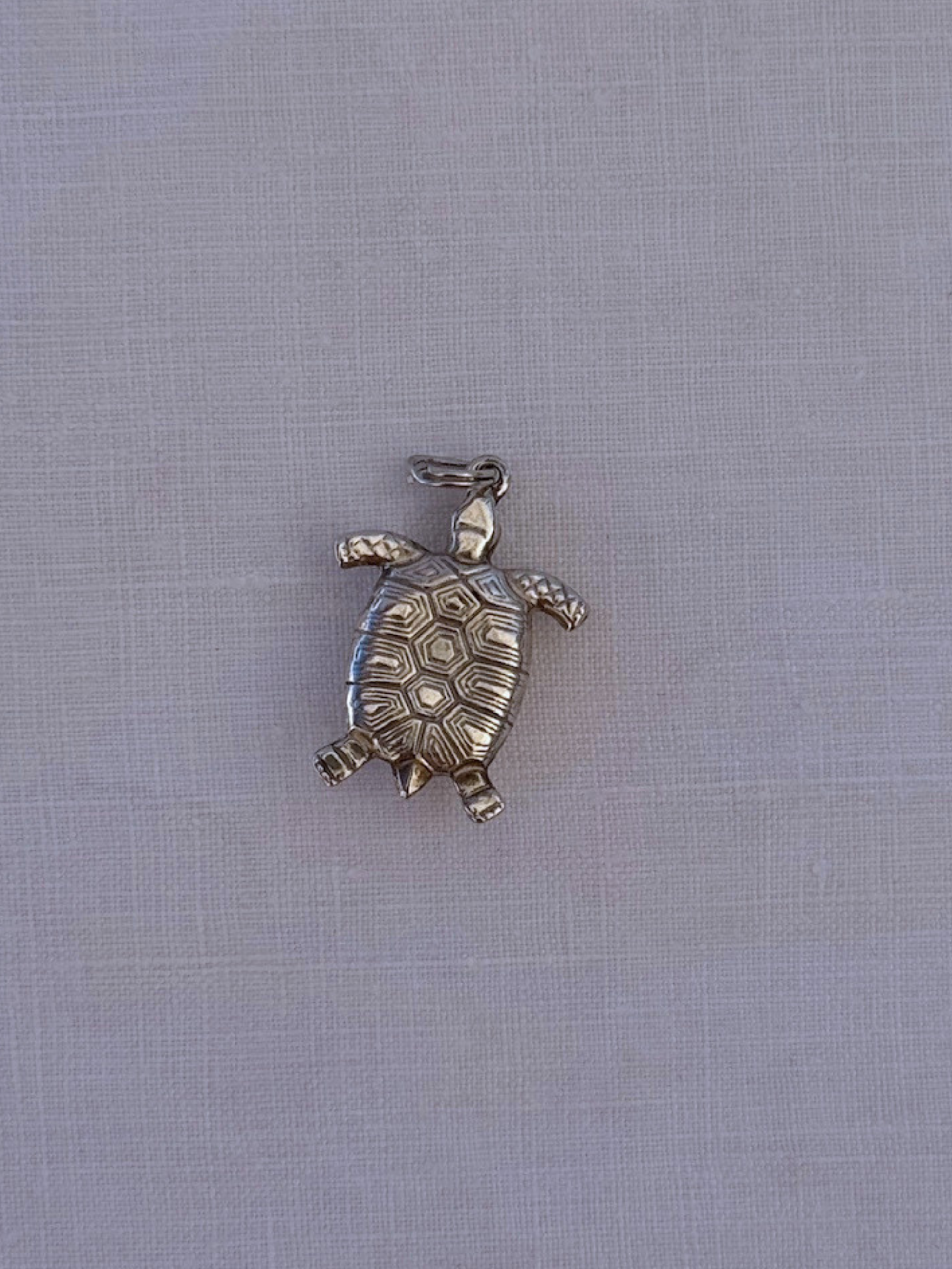 Turtle Charm Vintage Silver