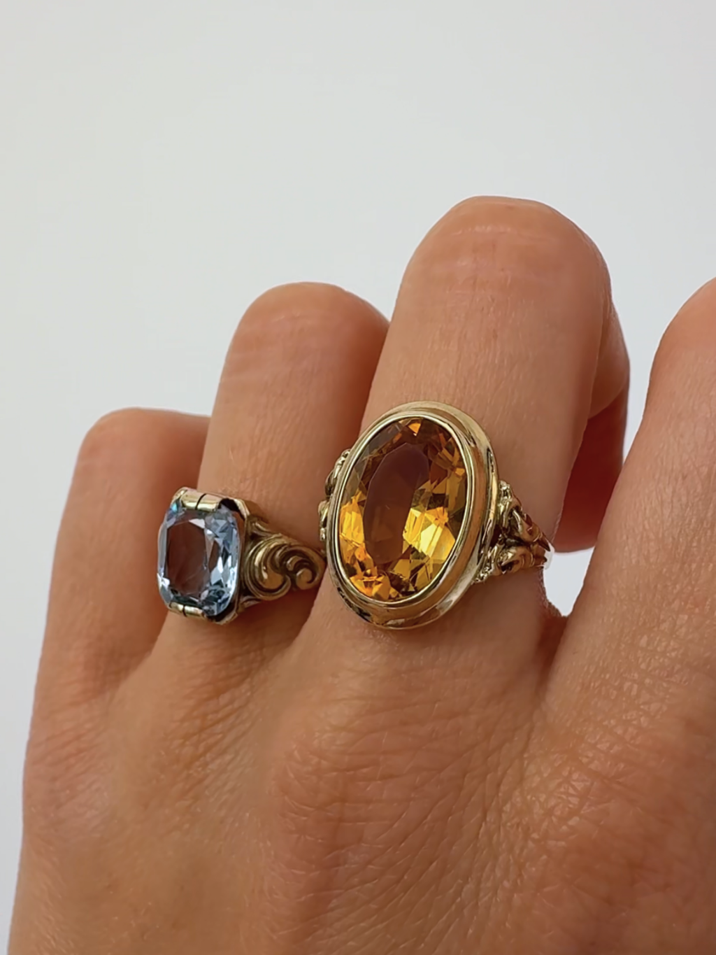 Blue Princess Ring Vintage Gold
