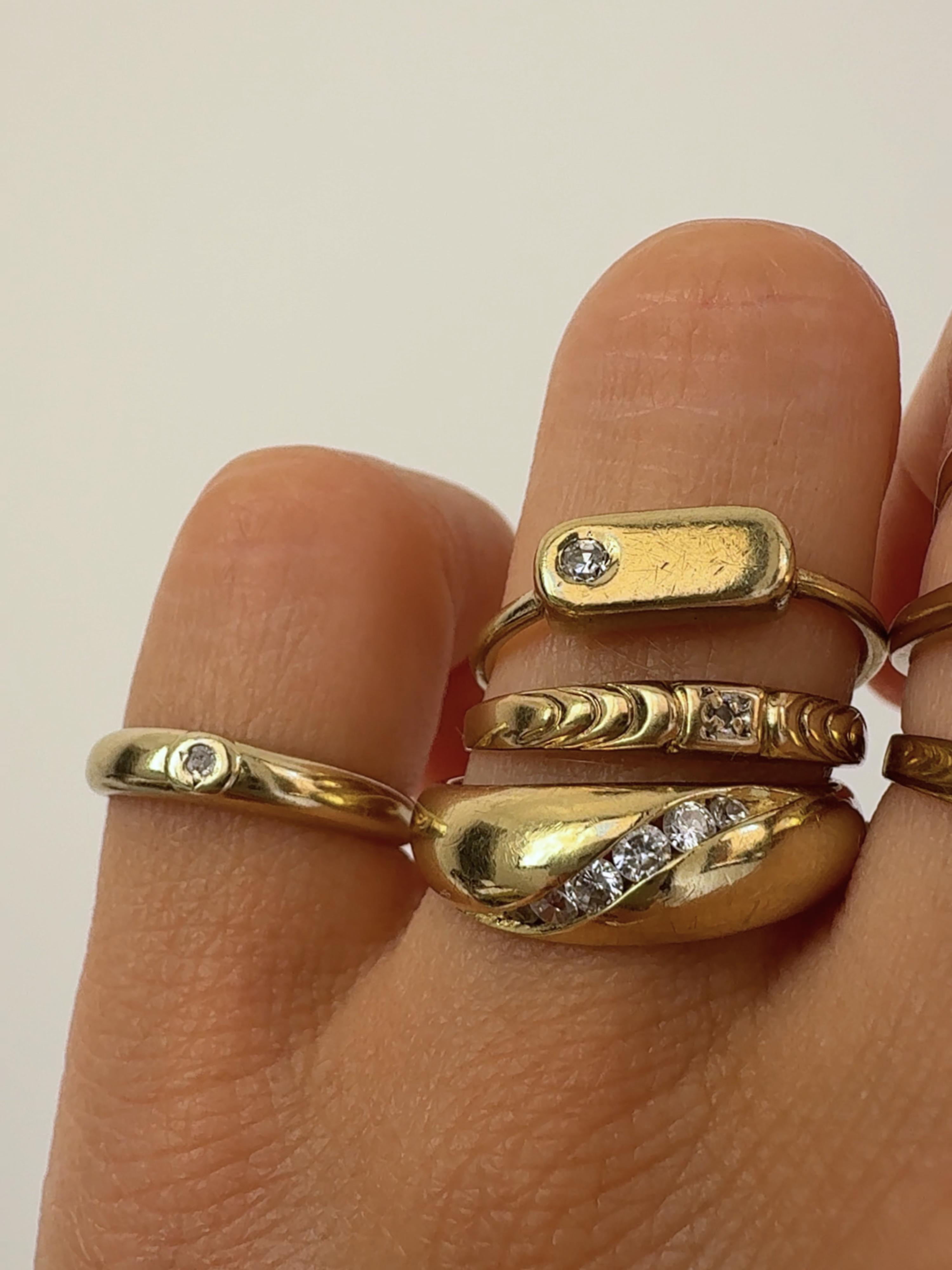 Diamond Pinky Ring  Vintage Gold